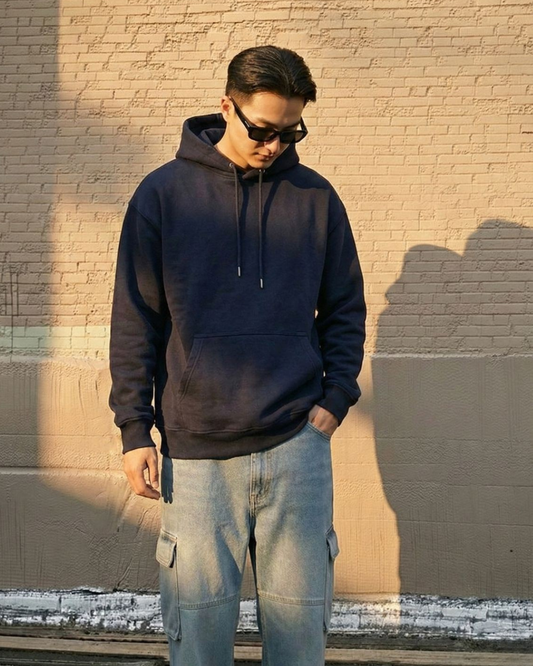 Plain Navy Blue Perfect-Fit Hoodie