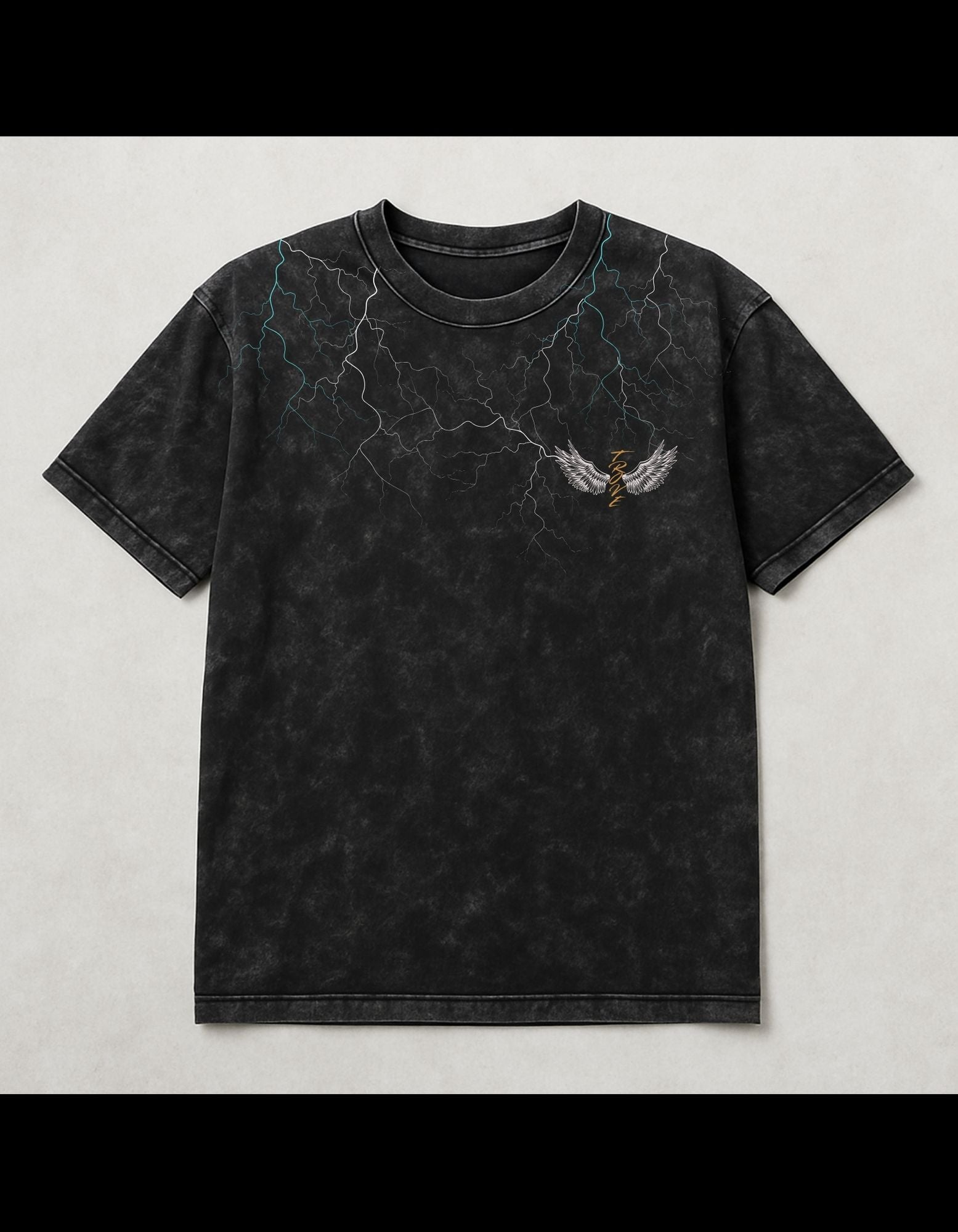 Eagle Acid-Wash Oversized T-Shirt Black(240 gsm)