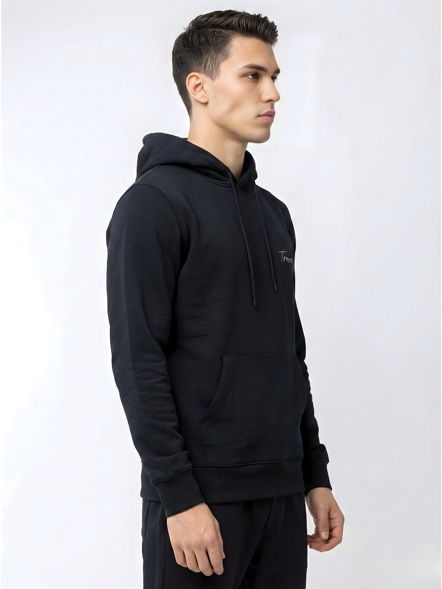 Plain Black Perfect-Fit Hoodie