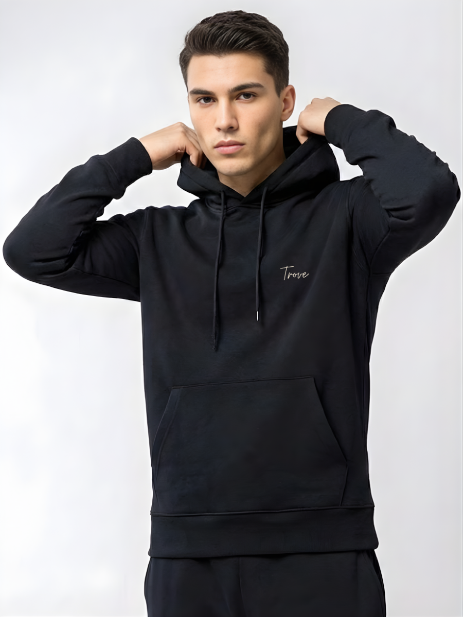 Plain Black Perfect-Fit Hoodie